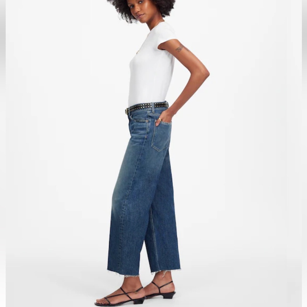 Madewell Low-Slung Baggy Crop Jeans 26 100% Cotton - Picture 3 of 15